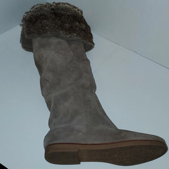 Sam Edelman Fur Fold Versatile High Knee Suede Boot Size 9 - Picture 13 of 16